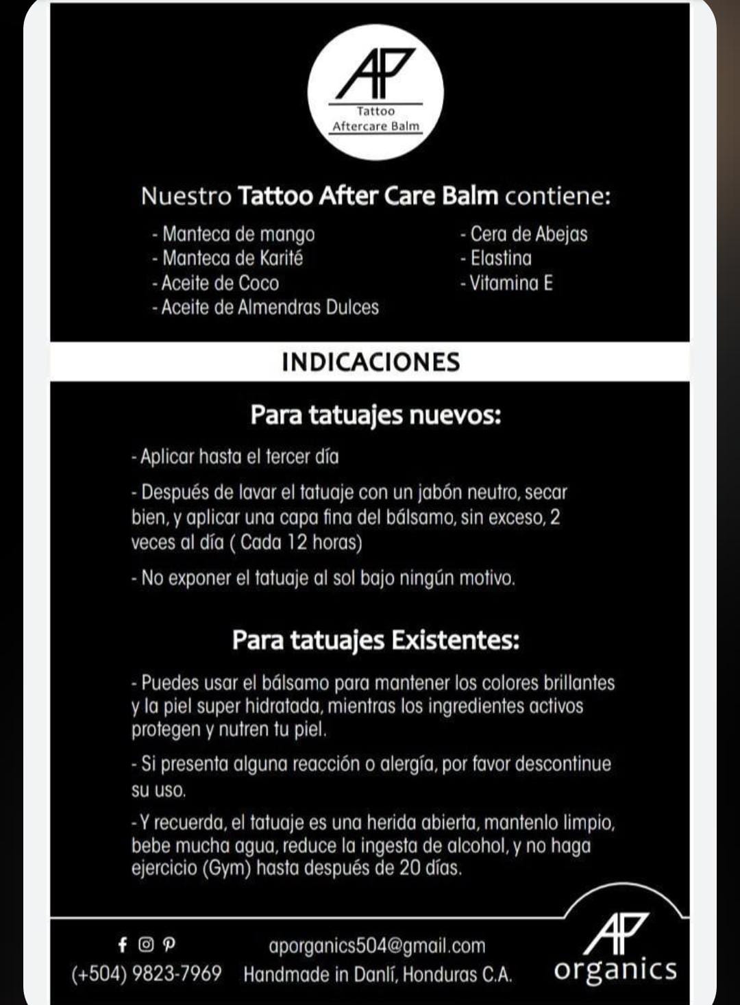 tattoo balm 1/2 onz