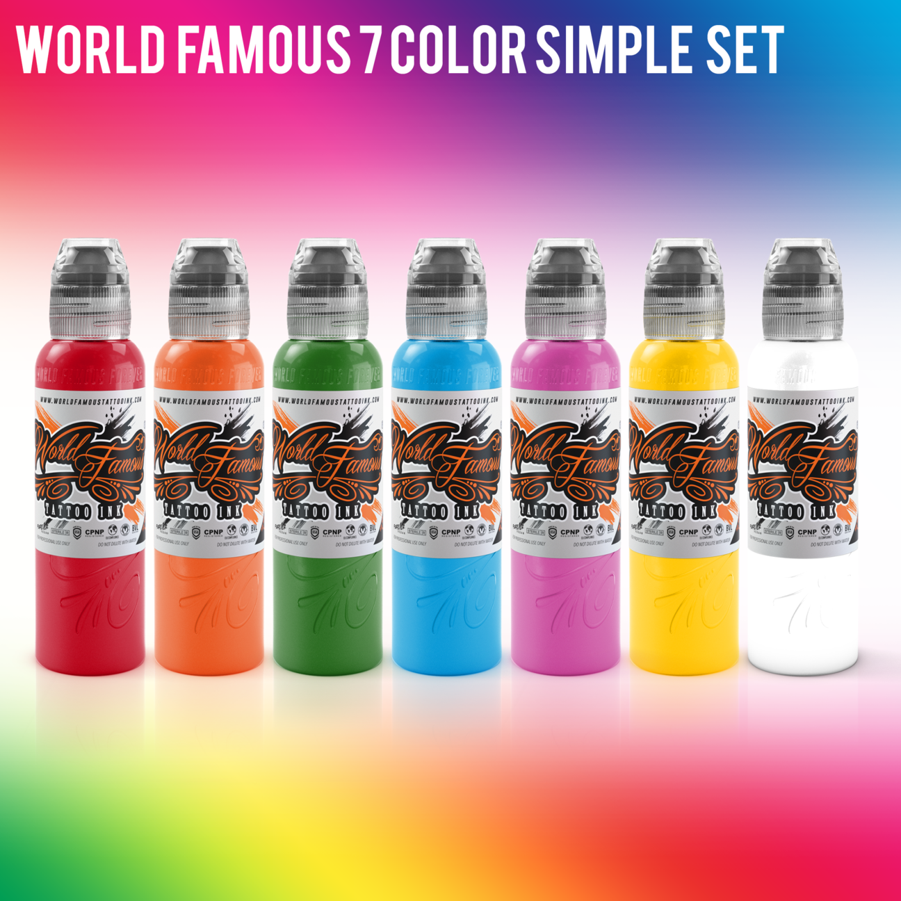 SIMPLE SET 7 COLOR WORLDFAMOUS INK 1/2 ONZ