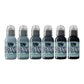 A.D. Pancho Pastel Greys Set - Tinta de tatuaje de fama mundial - 1 Onz