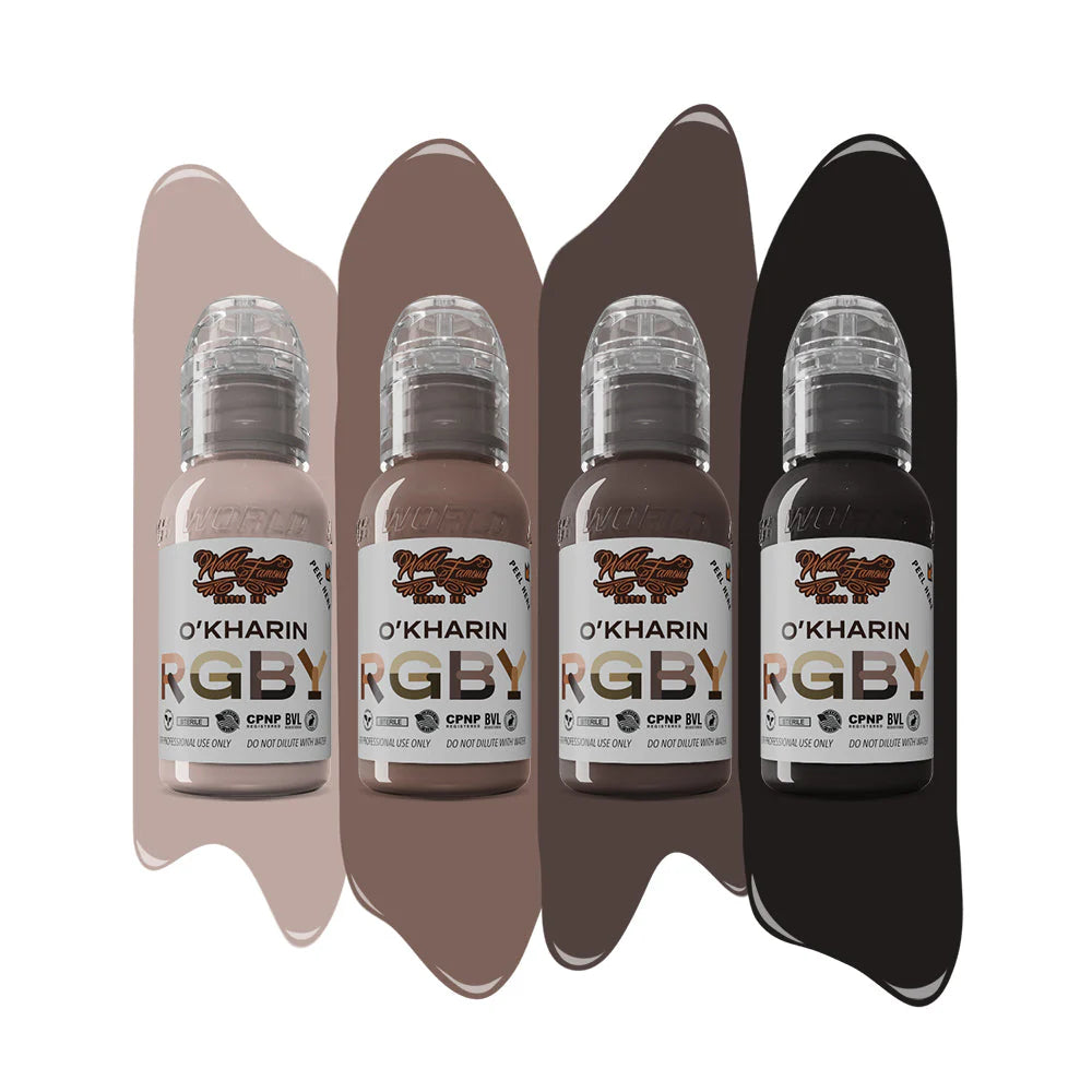Sasha O'Kharin RGBY Skin Tone Blue Mini Set de 4 colores - Mundialmente famoso - 1oz