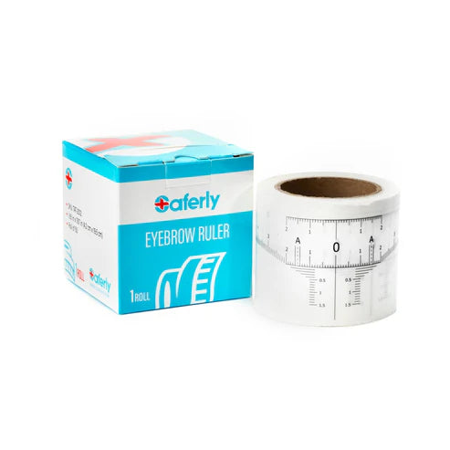 Pegatinas desechables de regla para cejas de forma segura (rollo de 50)